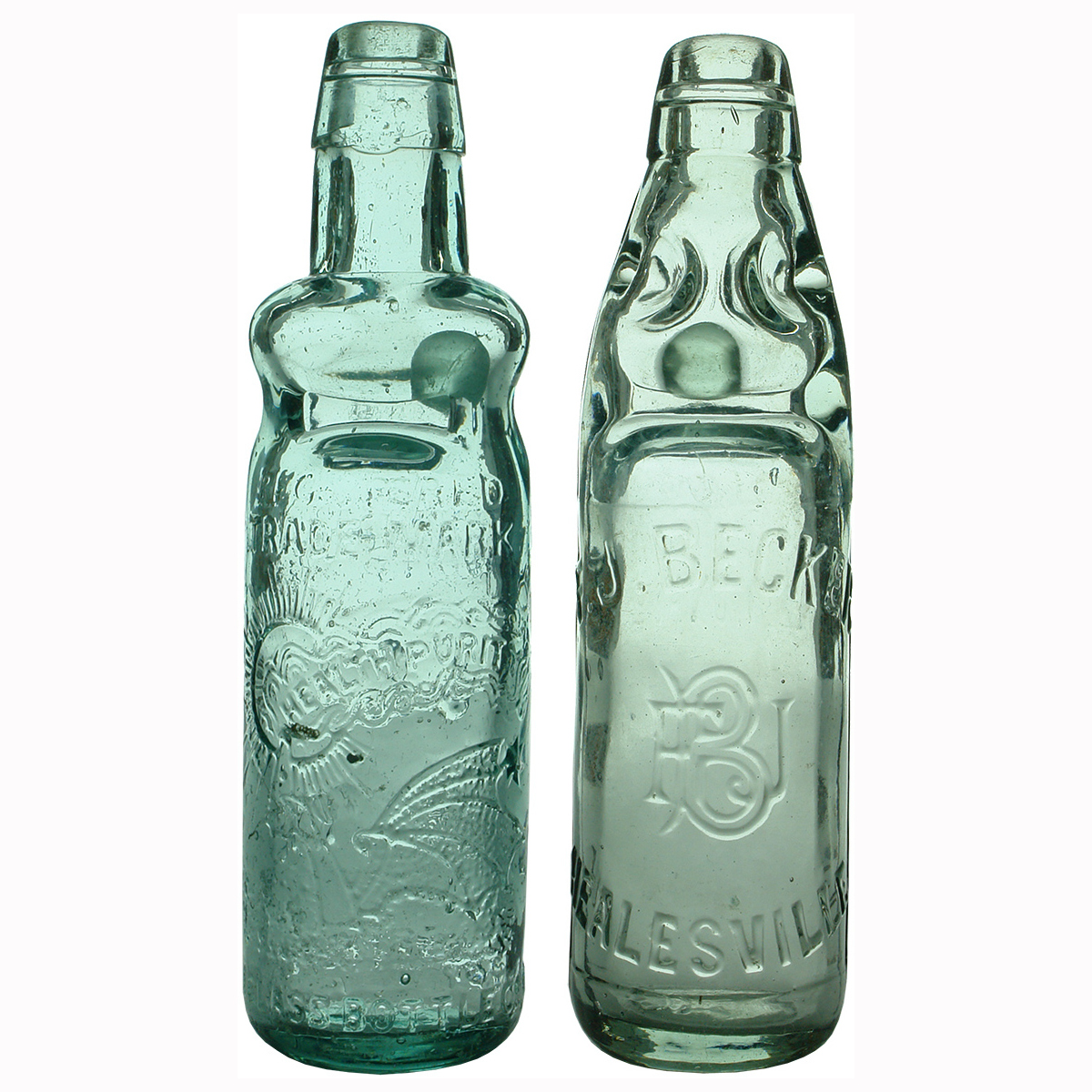 2 Codds. Thos Trood & Co Melbourne; F. J. Becker, Healesville. (Victoria)