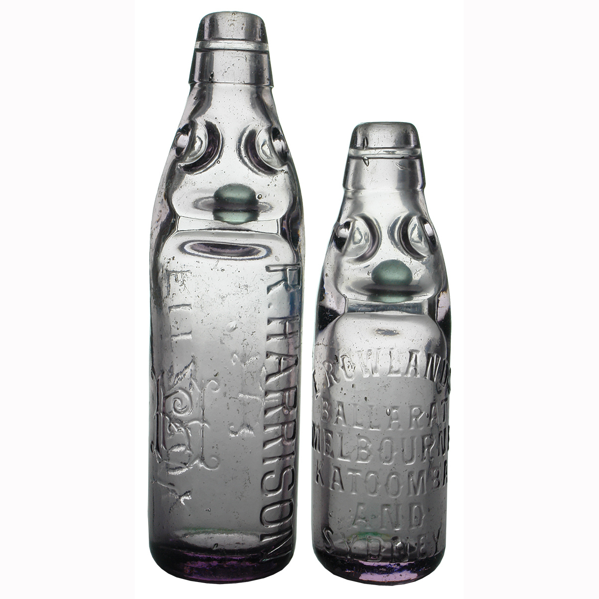 2 Codds. R. Harrison Fitzroy; E. Rowlands, Ballarat, Melbourne, Katoomba & Sydney. (Victoria & New South Wales)