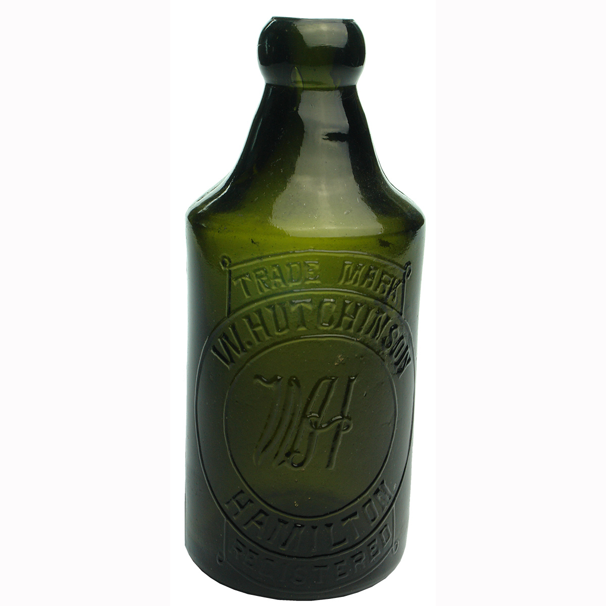 Blob Top Soda. W. Hutchinson, Hamilton. Green. Ginger Beer. (New South Wales)