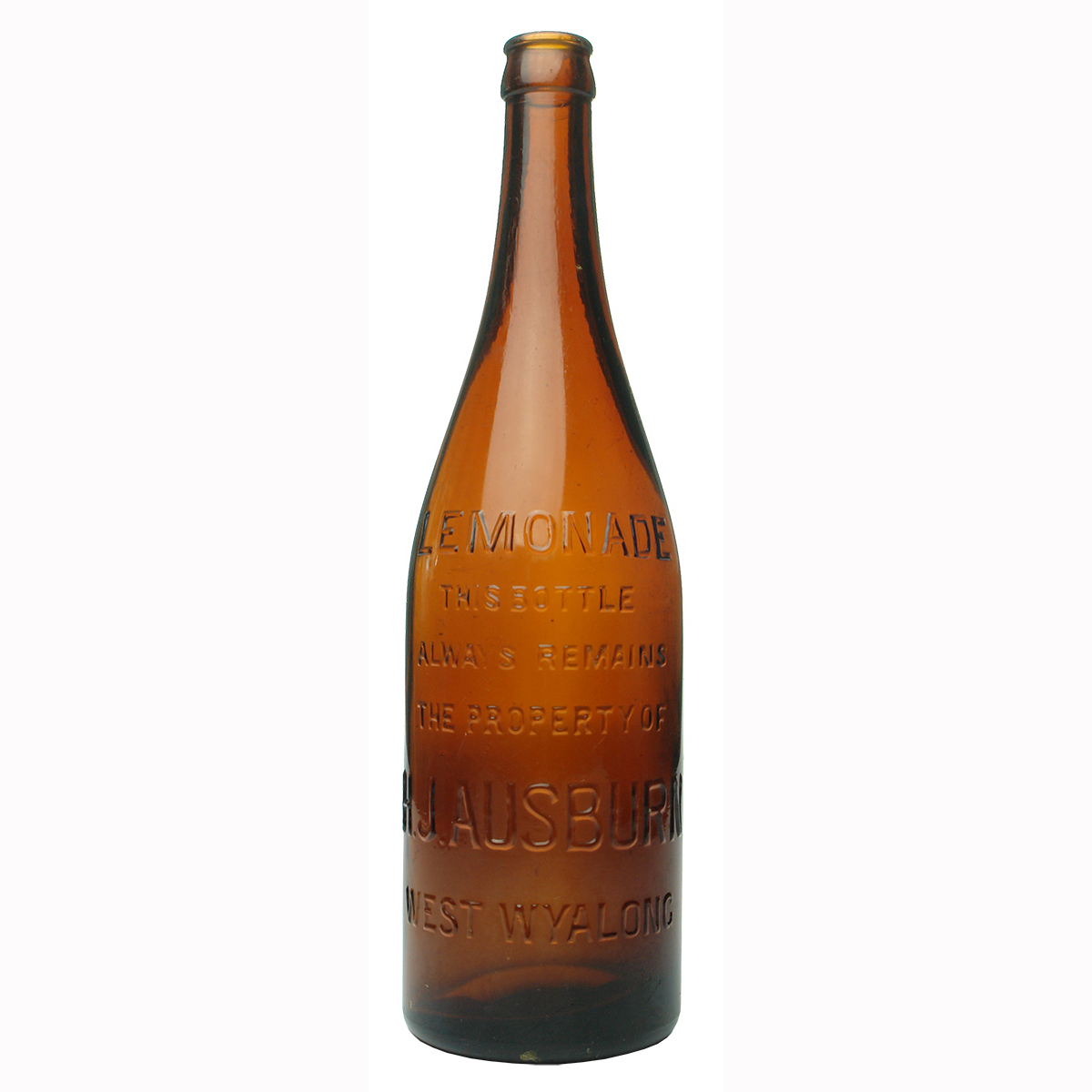 Crown Seal. H. J. Ausburn, West Wyalong. Lemonade. 24 oz. Amber. (New South Wales)