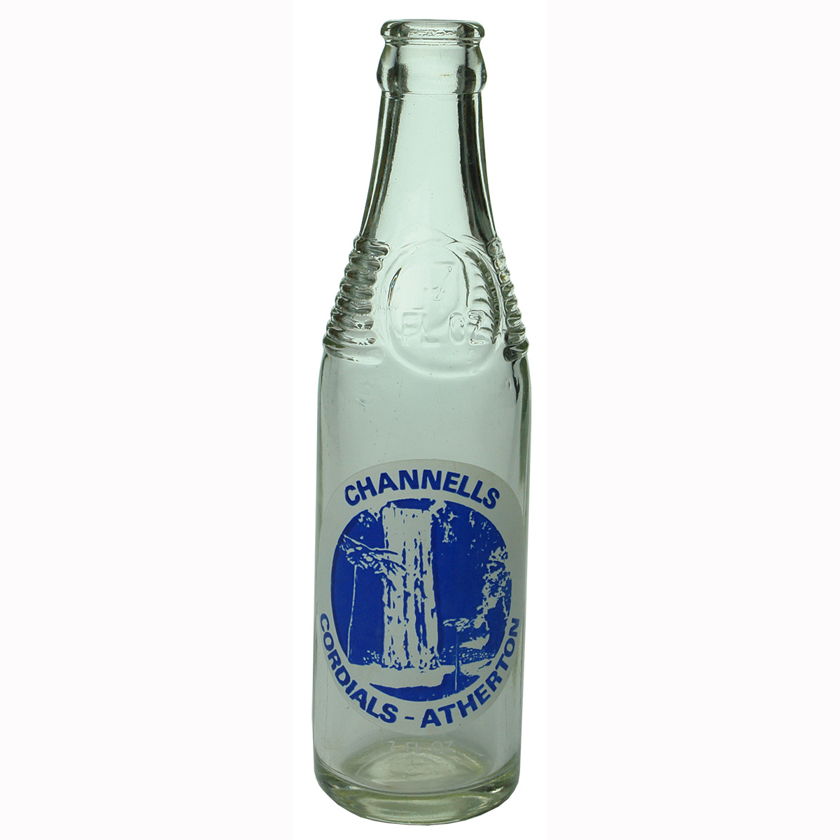 Ceramic Label Crown Seal. Channells Cordials Atherton. Waterfall. (Queensland)