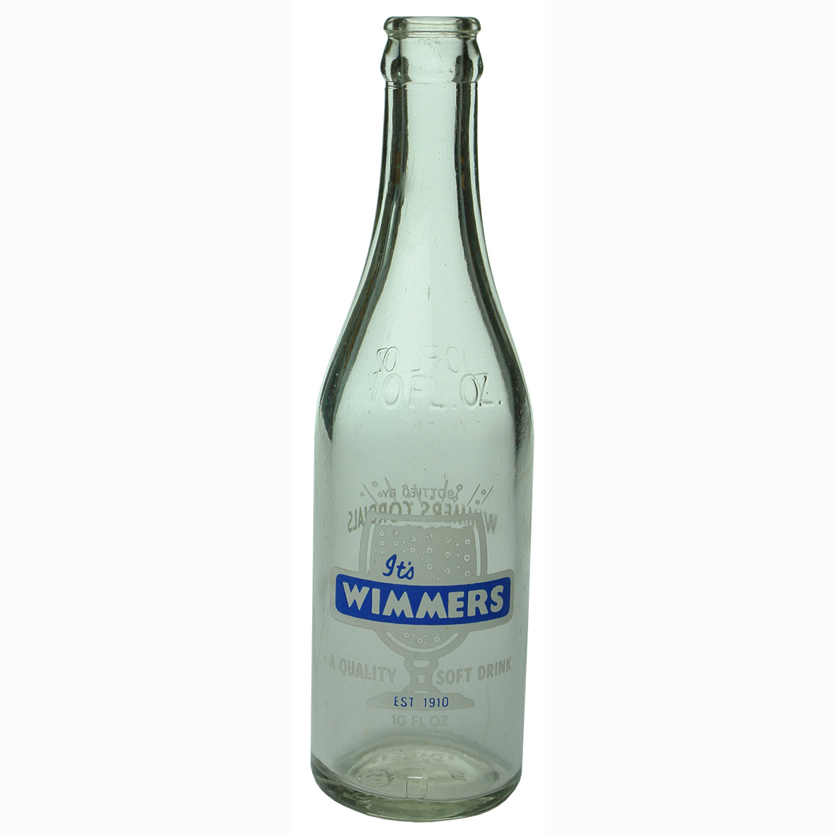 Ceramic Label Crown Seal. Wimmers Cordials Cooroy. 10 oz. (Queensland)