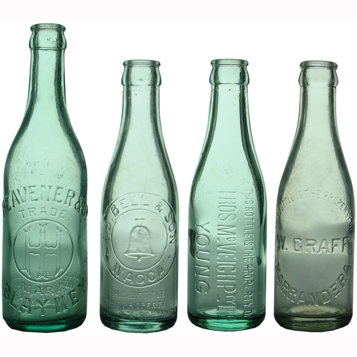 4 Crown Seals: Heavener, Blayney; Bell, Wagga; McVeigh, Young; Graff, Narrandera. (New South Wales)