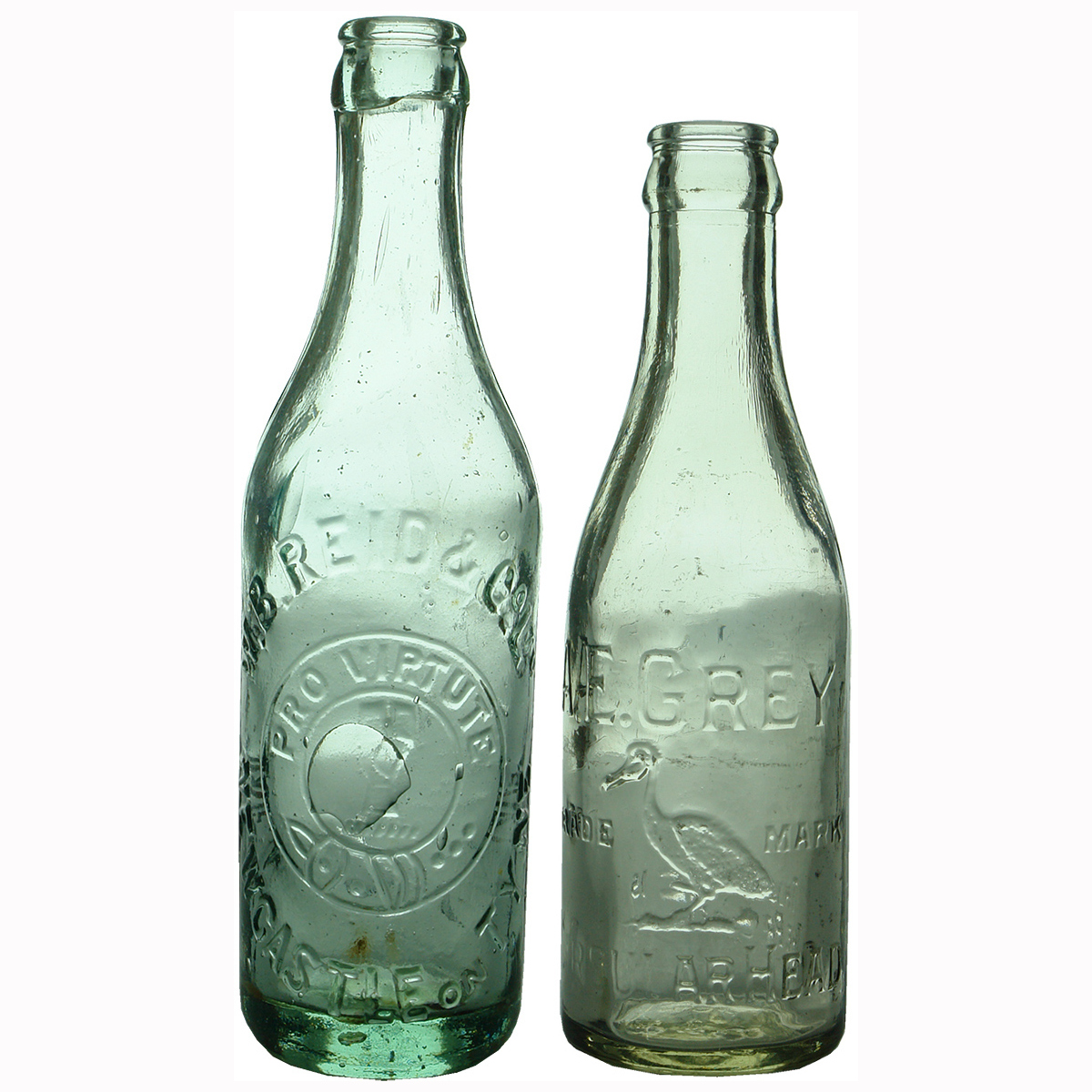 2 Crown Seals: Reid, Newcastle on Tyne; Grey, Circular Head, Pelican.