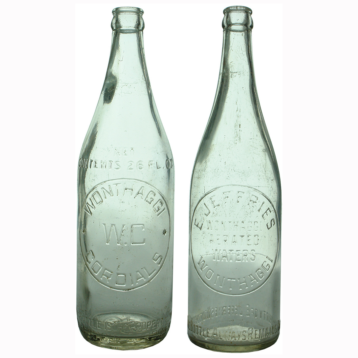 2 Crown Seals: Wonthaggi Cordials; E. Jeffries, Wonthaggi. (Victoria)