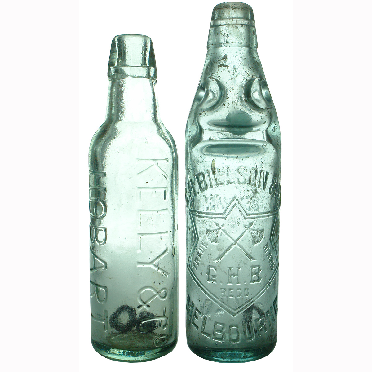 2 Aerated Waters: Kelly & Co, Hobart; G. H. Billson & Co, St Kilda Melbourne. (Tasmania & Victoria)