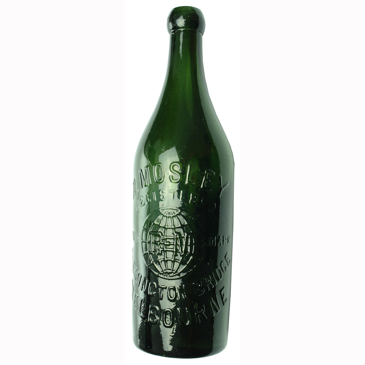 Hop Beer. R. Mosley, Flemington Bridge, Melbourne. Dark Green. (Victoria)