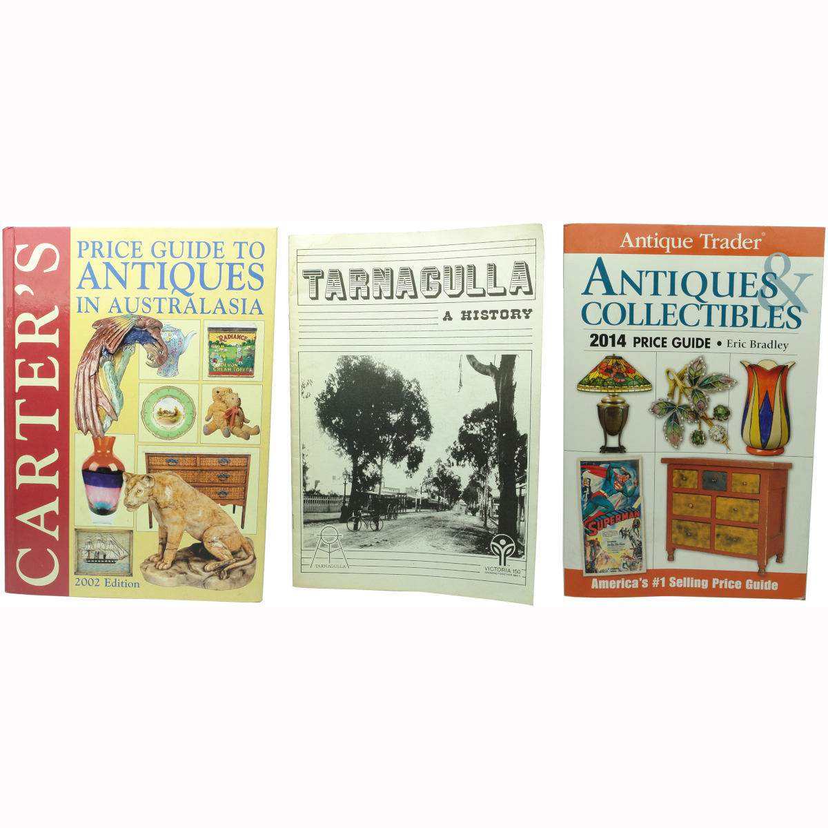 3 Books: Carters Price Guide; Tarnagulla History; Antique Trader Antiques Price Guide.
