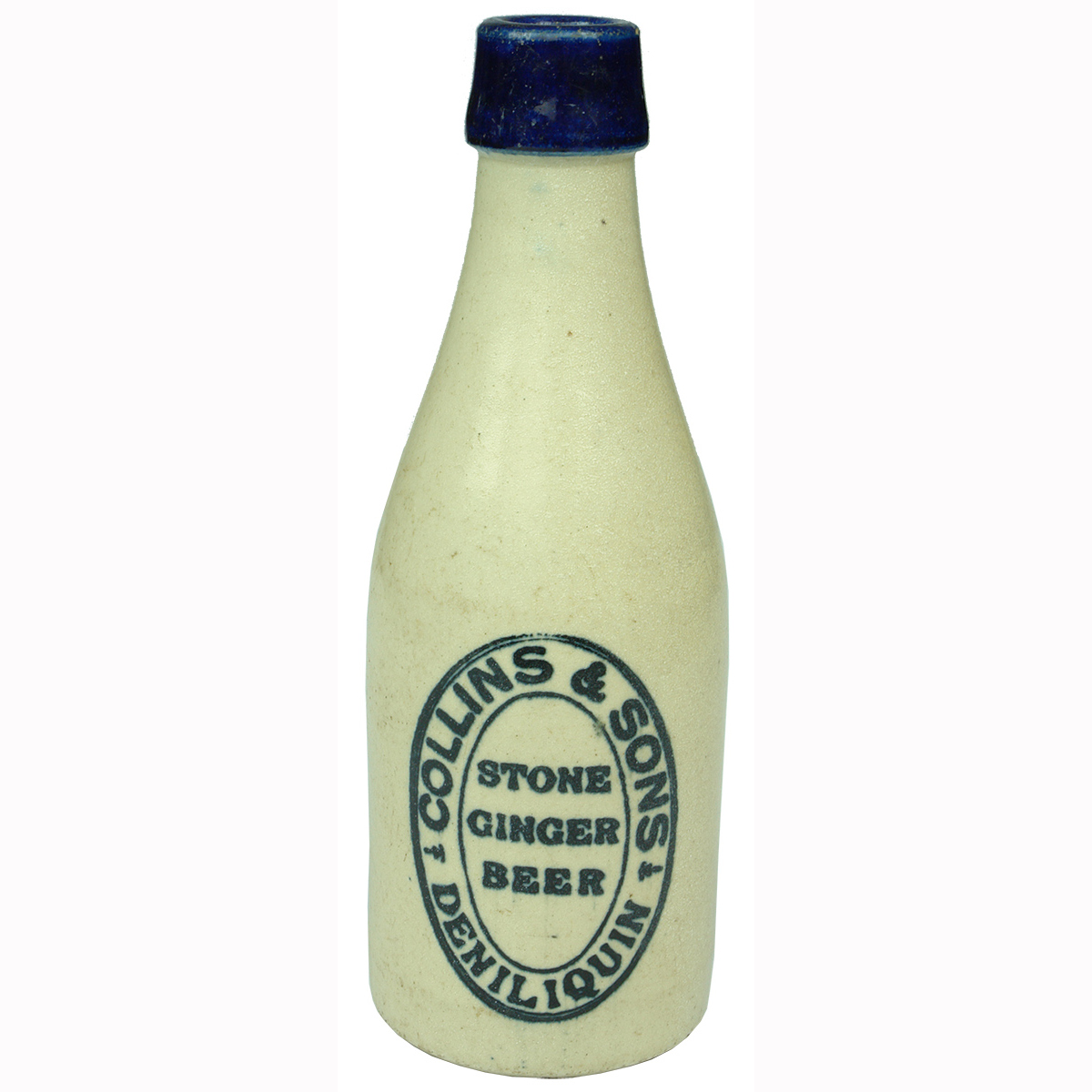 Ginger Beer. Collins & Sons Deniliquin. Blue top. (New South Wales)
