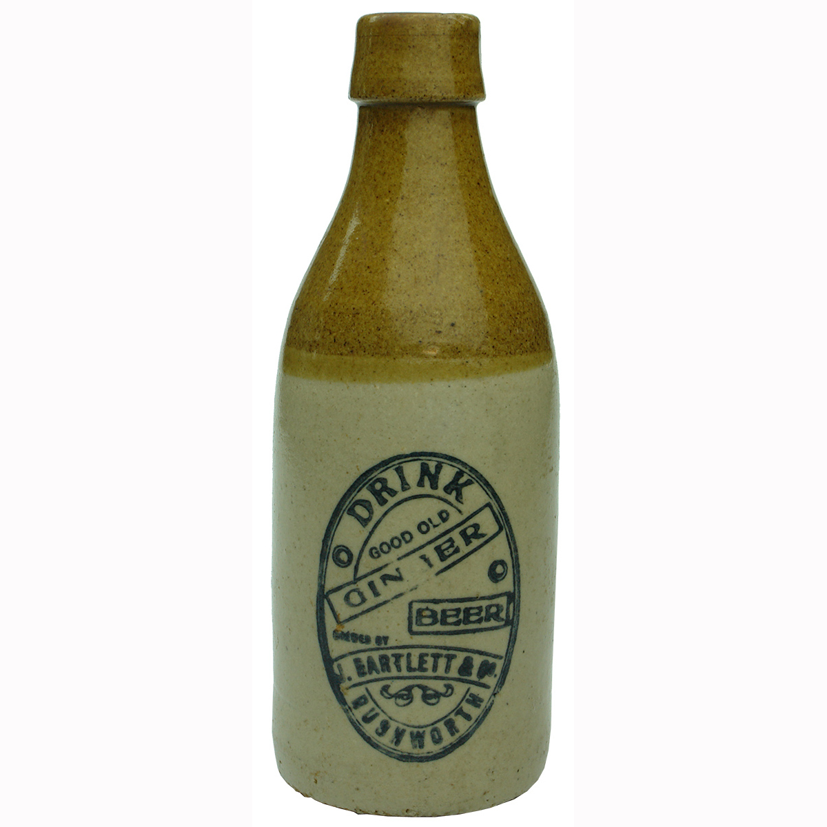 Ginger Beer. J. Bartlett & Co Rushworth. Bendigo Pottery. (Victoria)