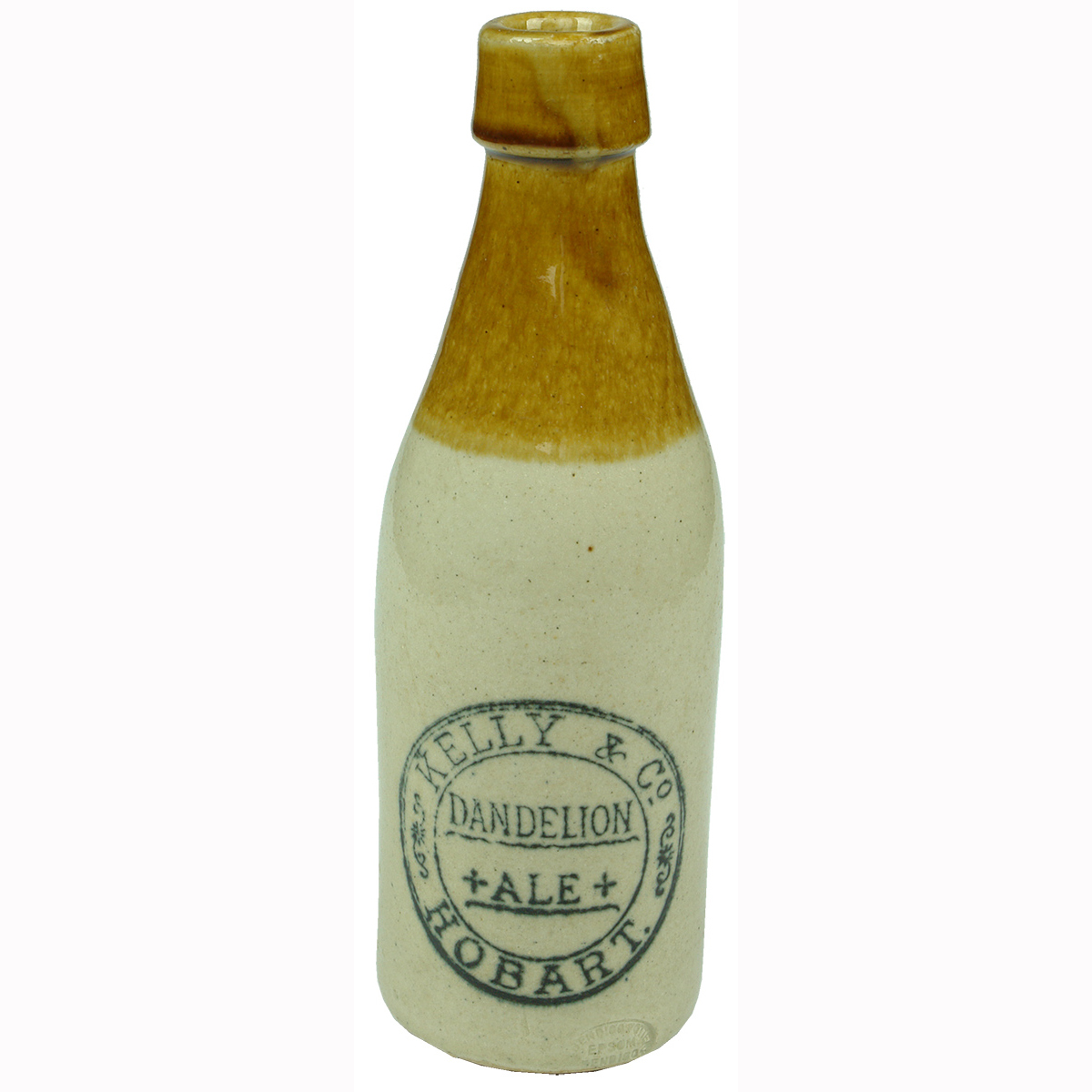 Ginger Beer. Kelly & Co Hobart. Dandelion Ale. Bendigo Pottery. (Tasmania)